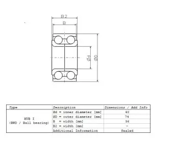 Подшипник ступицы NSK ZA-/HO/40BWD15A-JB01