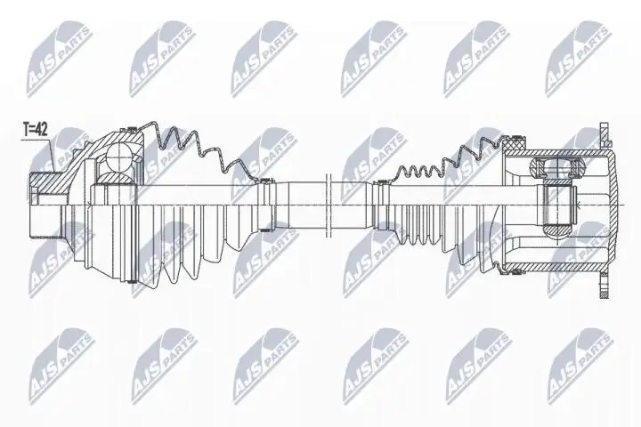 Фото 1 - Полуось NTY NPW-AU-036 Полуось NTY NPW-AU-036 (фото 1)