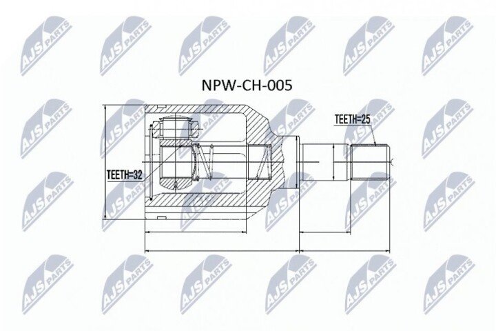 Шарнір рівних кутових швидкостей NTY NPW-CH-005 (фото 1)