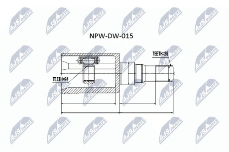 Шарнір рівних кутових швидкостей NTY NPW-DW-015