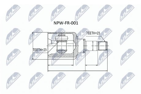 Шарнир равных угловых скоростей NTY NPW-FR-001 (фото 1)