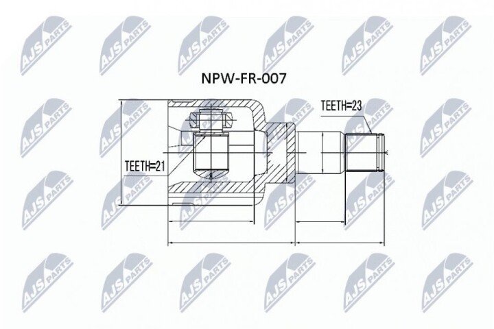 Шарнір рівних кутових швидкостей NTY NPW-FR-007 (фото 1)