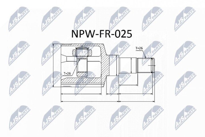 Шарнир равных угловых скоростей NTY NPW-FR-025 (фото 1)