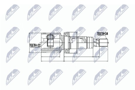 Шарнір рівних кутових швидкостей NTY NPW-FR-052