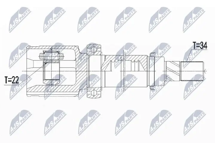 ШАРНІР РІВНИХ КУТОВИХ ШВИДКОСТЕЙ | FORD FOCUS III/C-MAX/GRAND C-MAX 1.6TI 125KM /ПРАВ,ATM/ NTY NPW-FR-142 (фото 1)