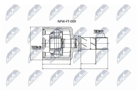 Шарнир равных угловых скоростей NTY NPW-FT-009