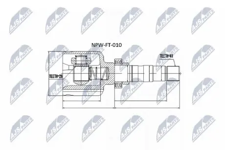 Шарнир равных угловых скоростей NTY NPW-FT-010