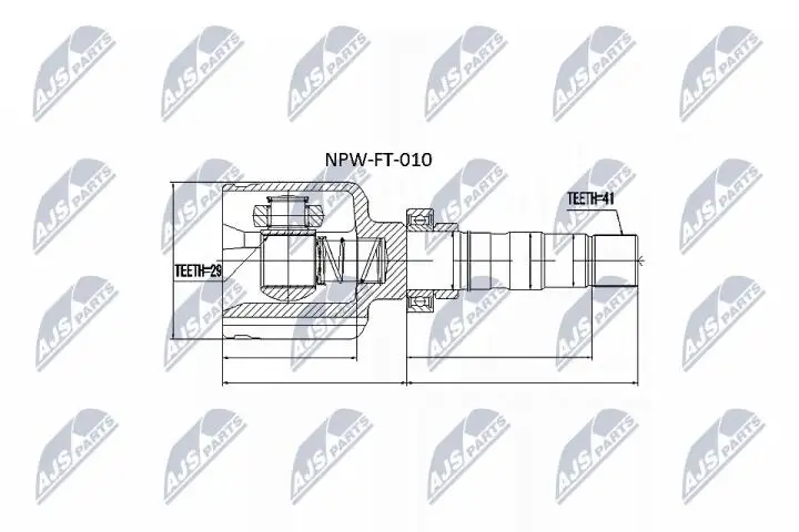 Фото 1 - Шарнир равных угловых скоростей NTY NPW-FT-010 Шарнир равных угловых скоростей NTY NPW-FT-010 (фото 1)