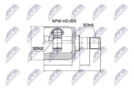 Шарнір рівних кутових швидкостей NTY NPW-HD-005 (фото 1)