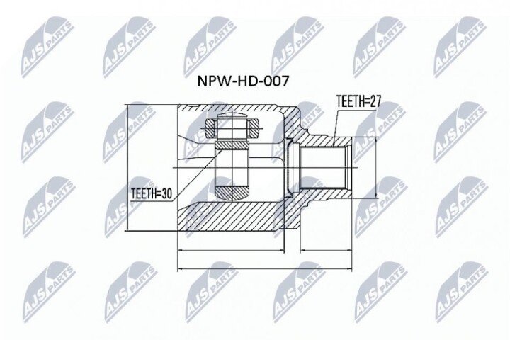 Шарнір рівних кутових швидкостей NTY NPW-HD-007 (фото 1)