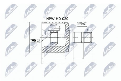 Шарнір рівних кутових швидкостей NTY NPW-HD-020