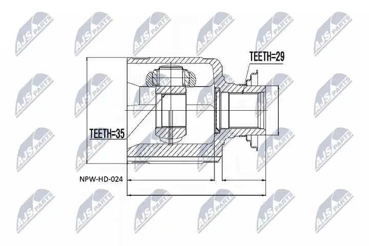 Шарнир равных угловых скоростей NTY NPW-HD-024 (фото 1)