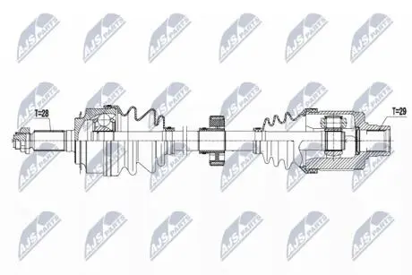 Полуось NTY NPW-HD-044