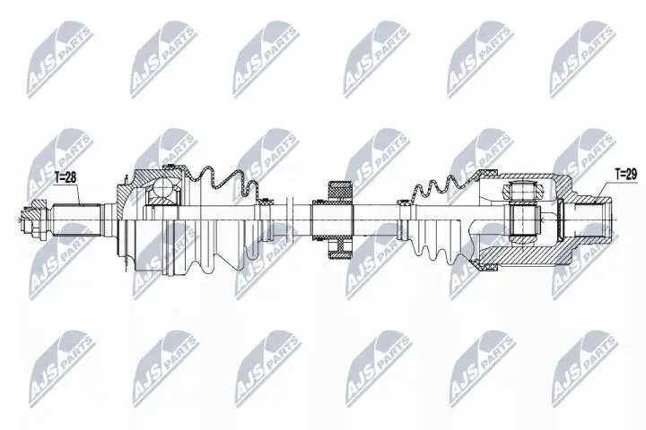ПІВВІСЬ | HONDA ACCORD 2.2I-CDTI 04-08 /ПРАВ, MTM/ NTY NPW-HD-044 (фото 1)