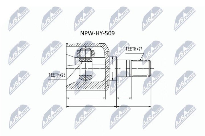 Шарнір рівних кутових швидкостей NTY NPW-HY-509 (фото 1)