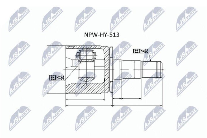 Шарнір рівних кутових швидкостей NTY NPW-HY-513 (фото 1)