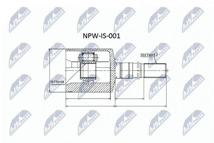 Шарнир равных угловых скоростей NTY NPW-IS-001 (фото 1)