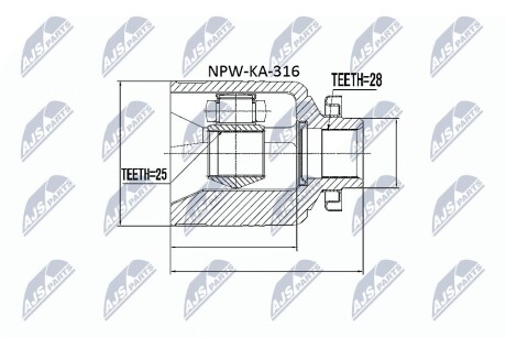 Шарнір рівних кутових швидкостей NTY NPW-KA-316