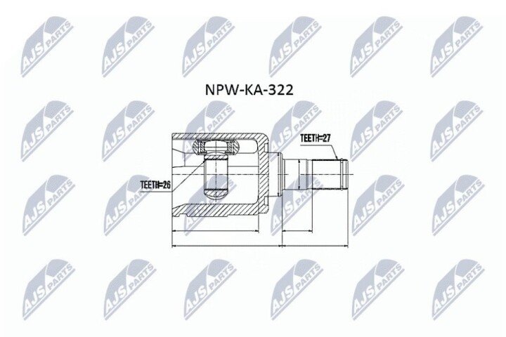 Шарнір рівних кутових швидкостей NTY NPW-KA-322 (фото 1)