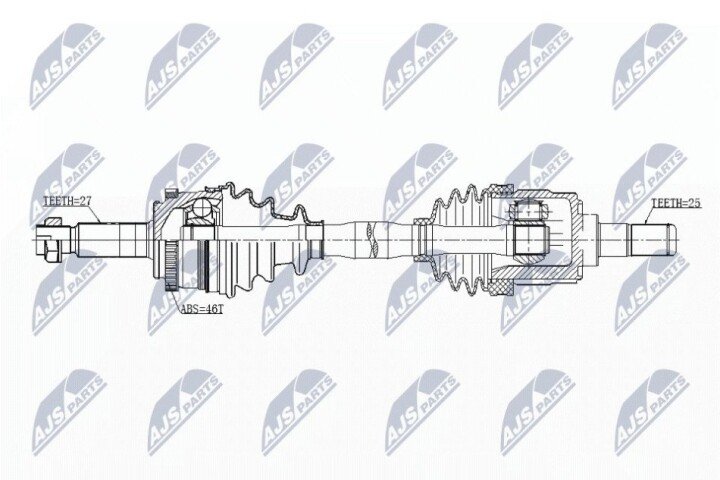 Полуось NTY NPW-KA-344 (фото 1)