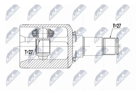ШАРНІР РІВНИХ КУТОВИХ ШВИДКОСТЕЙ | MERCEDES C280 C300 C320 C350 W204 3.0/3.2/3.5 08-, E350/E400 12- /ATM,ПЕРЕД,ПРАВ/ NTY NPW-ME-092