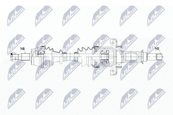 Полуось NTY NPW-ME-108 (фото 1)