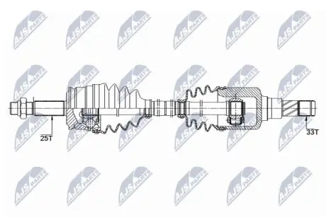 ПІВВІСЬ | SMART FORFOUR 1.1, 1.3 04-06, MITSUBISHI COLT 1.1,1.3 04-12 /ПРАВ/ NTY NPW-ME-118
