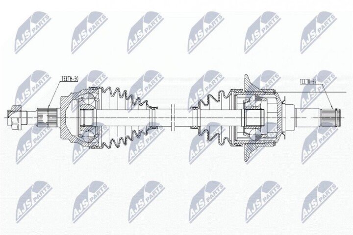 Полуось NTY NPW-ME-162 (фото 1)