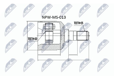 Шарнір рівних кутових швидкостей NTY NPW-MS-013