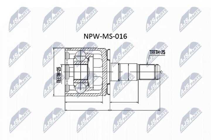 Шарнир равных угловых скоростей NTY NPW-MS-016 (фото 1)