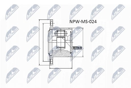 Шарнир равных угловых скоростей NTY NPW-MS-024