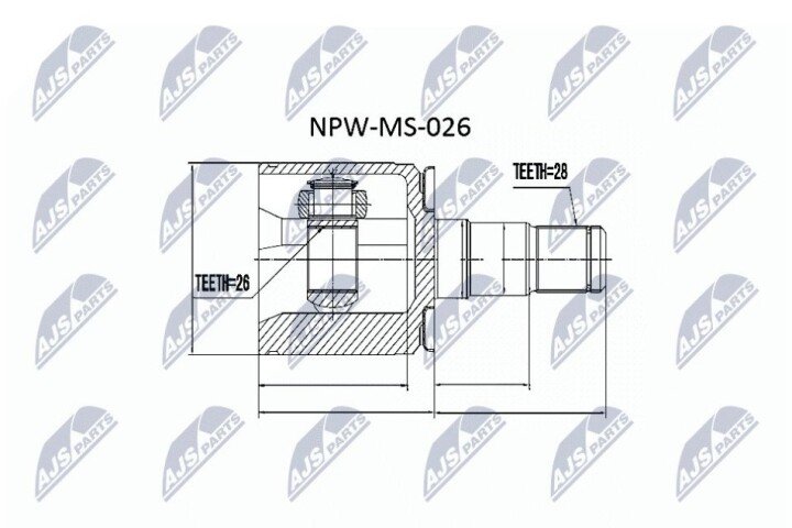 Шарнир равных угловых скоростей NTY NPW-MS-026 (фото 1)