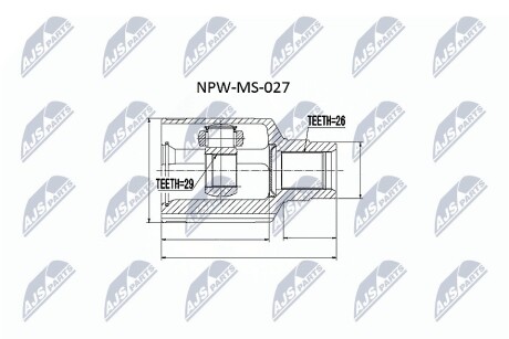 Шарнір рівних кутових швидкостей NTY NPW-MS-027 (фото 1)