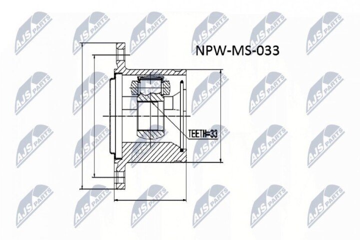 Шарнір рівних кутових швидкостей NTY NPW-MS-033 (фото 1)