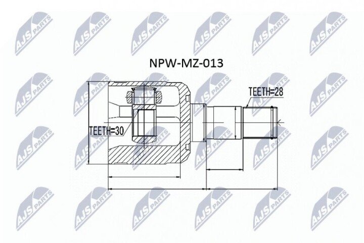 Шарнір рівних кутових швидкостей NTY NPW-MZ-013 (фото 1)