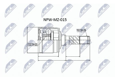 Шарнір рівних кутових швидкостей NTY NPW-MZ-015