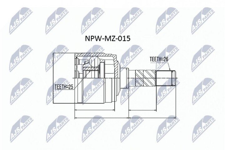 Шарнір рівних кутових швидкостей NTY NPW-MZ-015 (фото 1)