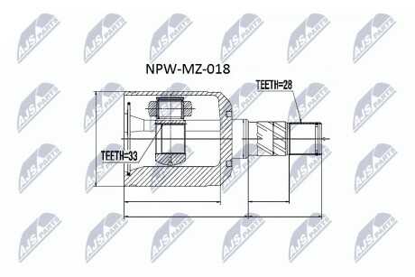 Шарнір рівних кутових швидкостей NTY NPW-MZ-018