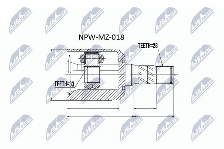 Шарнір рівних кутових швидкостей NTY NPW-MZ-018 (фото 1)