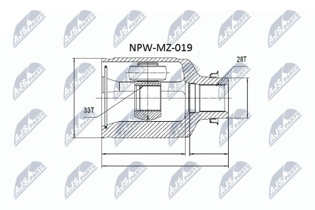 Шарнір рівних кутових швидкостей NTY NPW-MZ-019