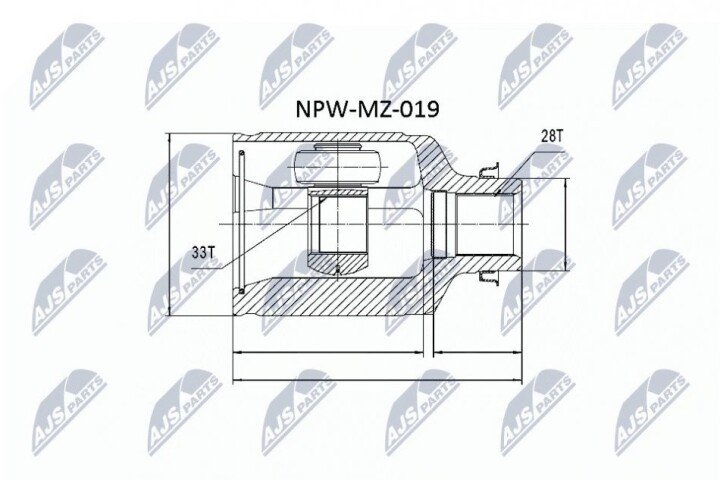 Шарнір рівних кутових швидкостей NTY NPW-MZ-019 (фото 1)