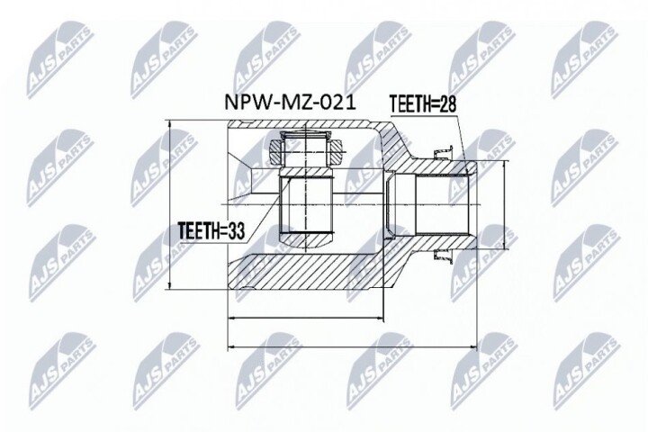 Шарнір рівних кутових швидкостей NTY NPW-MZ-021 (фото 1)