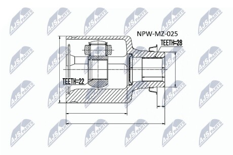 Шарнір рівних кутових швидкостей NTY NPW-MZ-025