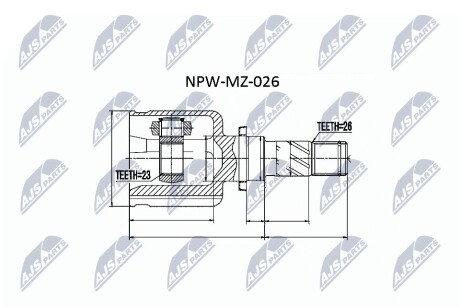 Шарнір рівних кутових швидкостей NTY NPW-MZ-026 (фото 1)