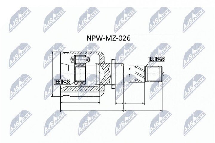 Шарнир равных угловых скоростей NTY NPW-MZ-026 (фото 1)