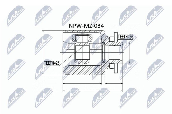 Шарнір рівних кутових швидкостей NTY NPW-MZ-034 (фото 1)