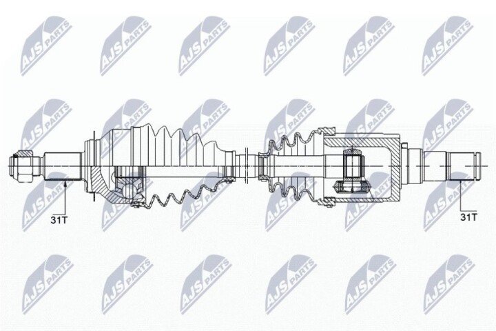 Піввісь передня ліва в зборі NTY NPW-MZ-040 (фото 1)