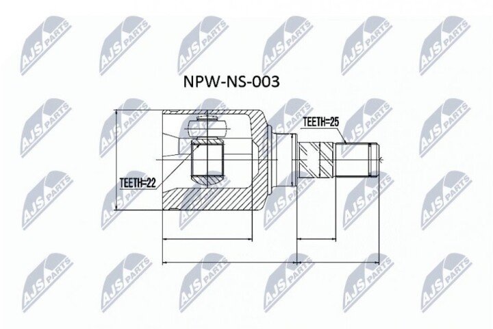 Шарнір рівних кутових швидкостей NTY NPW-NS-003 (фото 1)