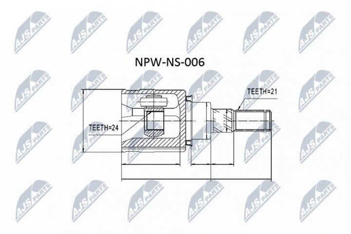 Шарнір рівних кутових швидкостей NTY NPW-NS-006 (фото 1)