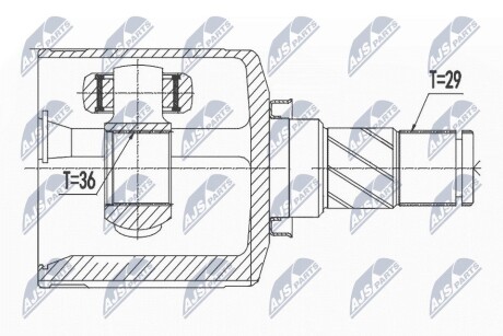 ШРУС внутренний левый NTY NPW-NS-036